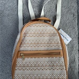 Tommy Bahama Tan and White Beachy Backpack